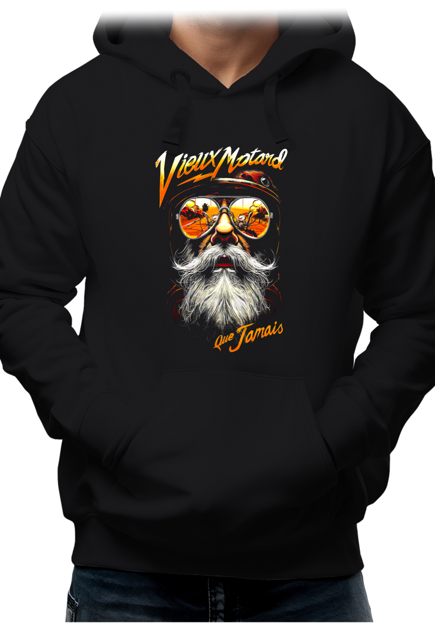 Sweat Adulte Vieux motard ... que jamais