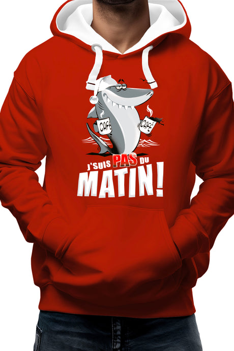 Sweat Adulte Requin je suis pas du matin
