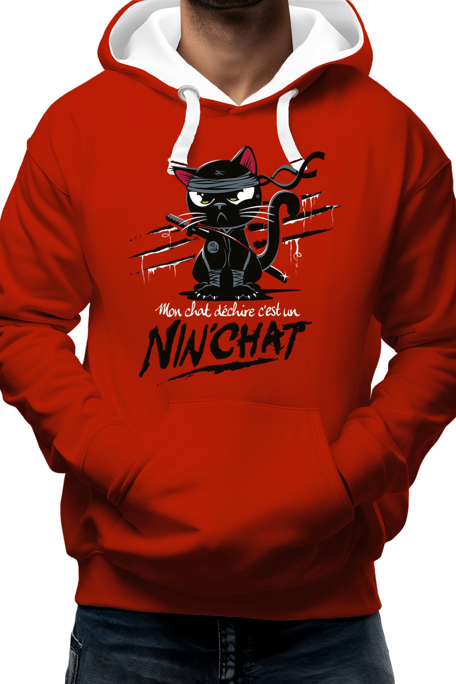 Sweat Adulte Mon chat déchire tout c'est un ninja