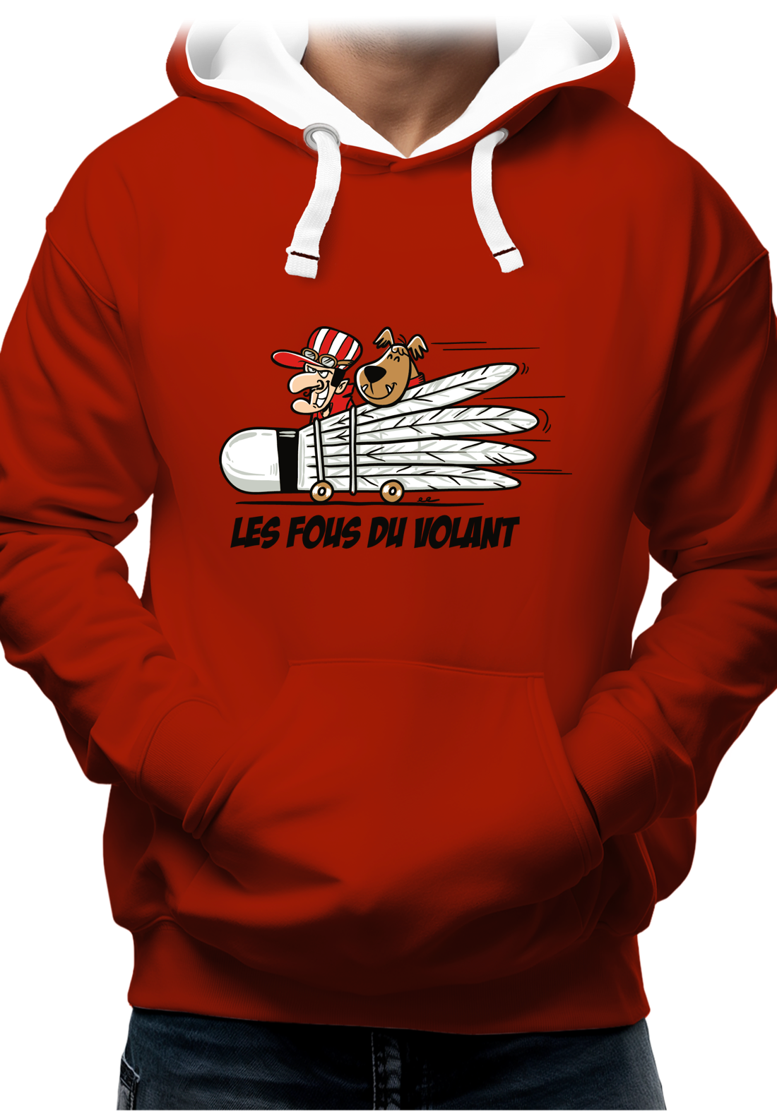 Sweat Adulte Les fous du Volant de badminton