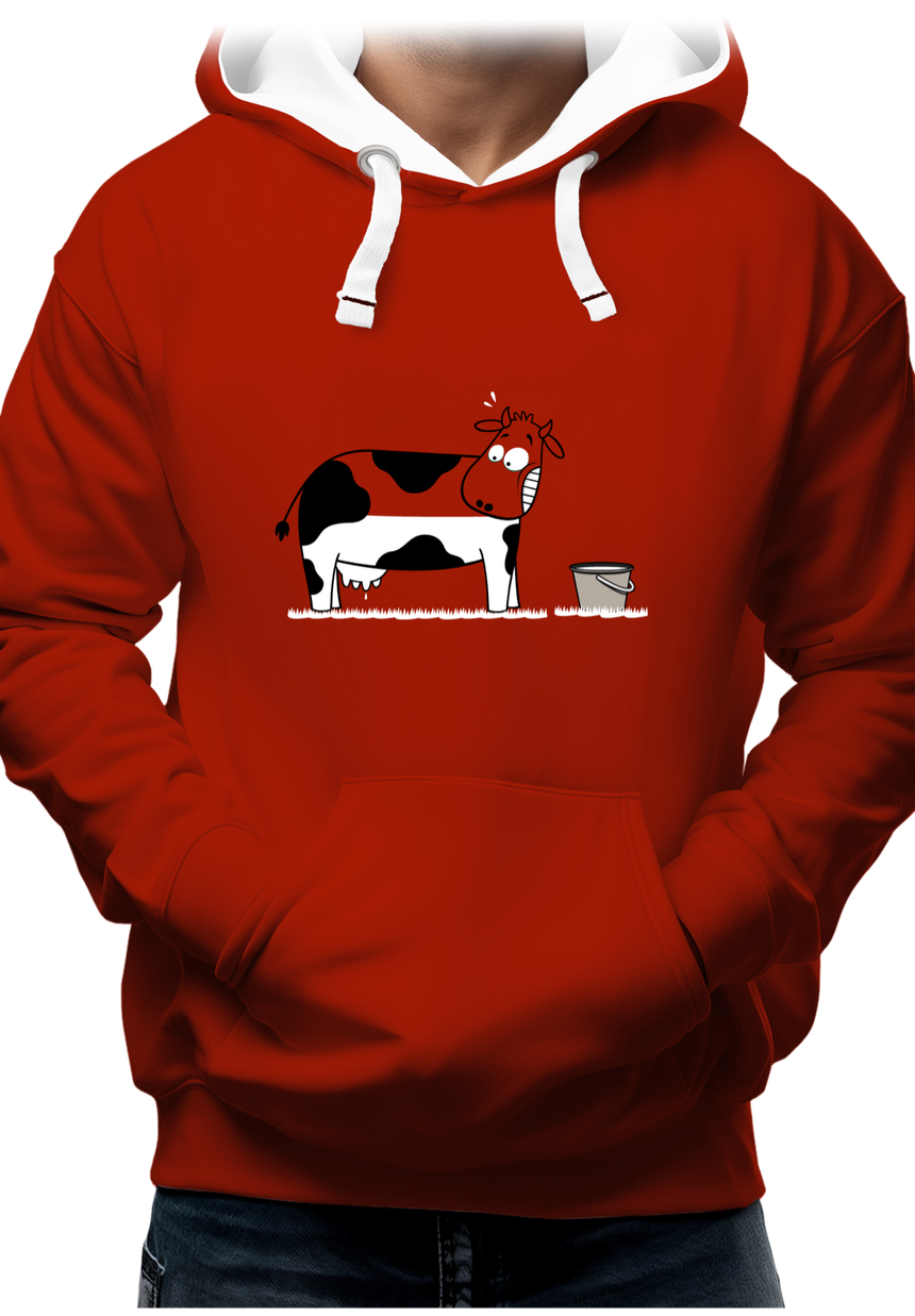 Sweat Adulte Vache à moitié pleine de lait