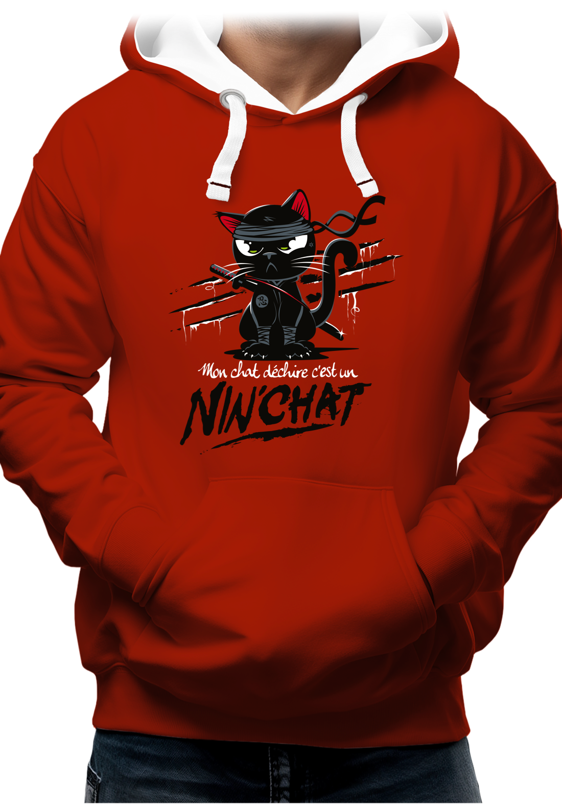 Sweat Adulte Mon chat déchire tout c'est un ninja