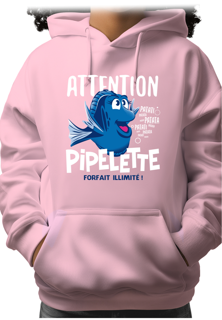 Sweat Enfant Attention poisson pipelette