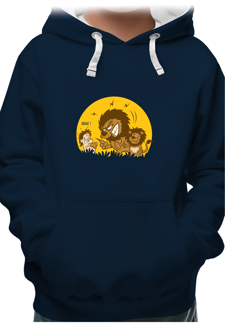 Sweat Enfant Lion et bébé dans la savane