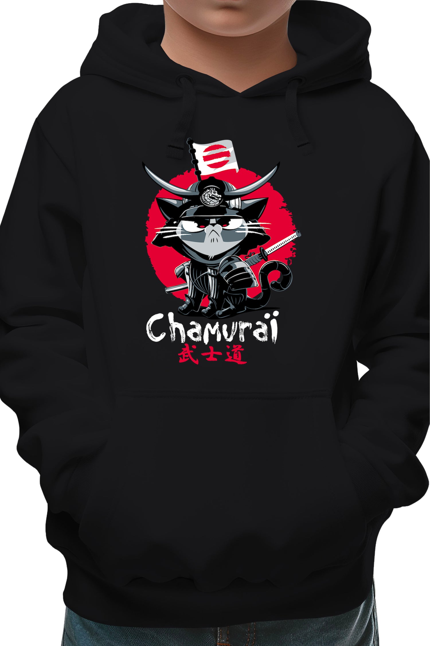 Sweat Enfant Chat en samouraï