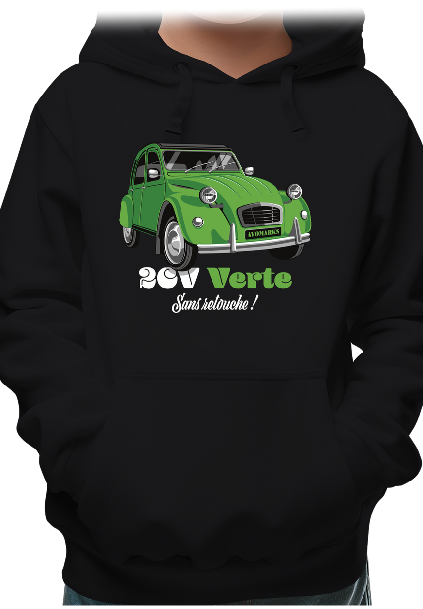 Sweat Enfant Voiture 2CV verte sans retouche