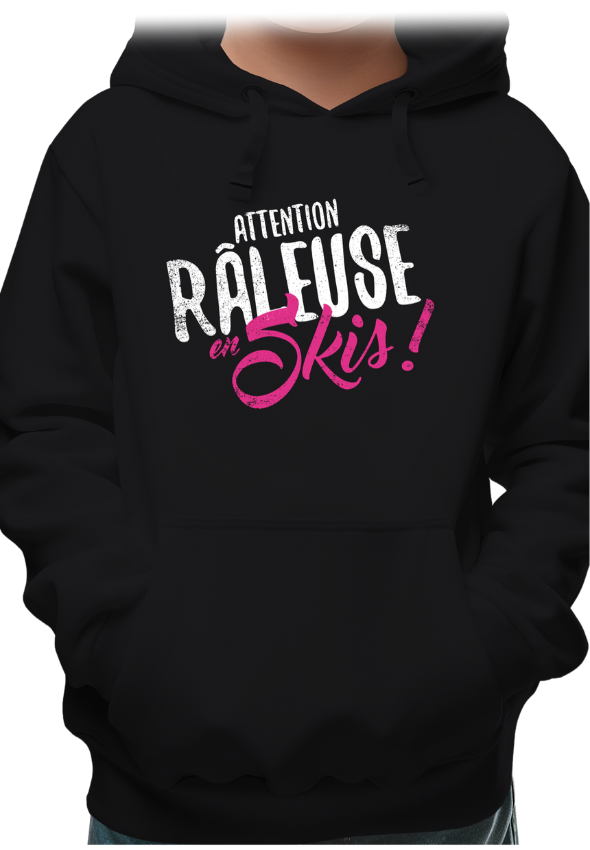 Sweat Enfant Attention râleuse en ski