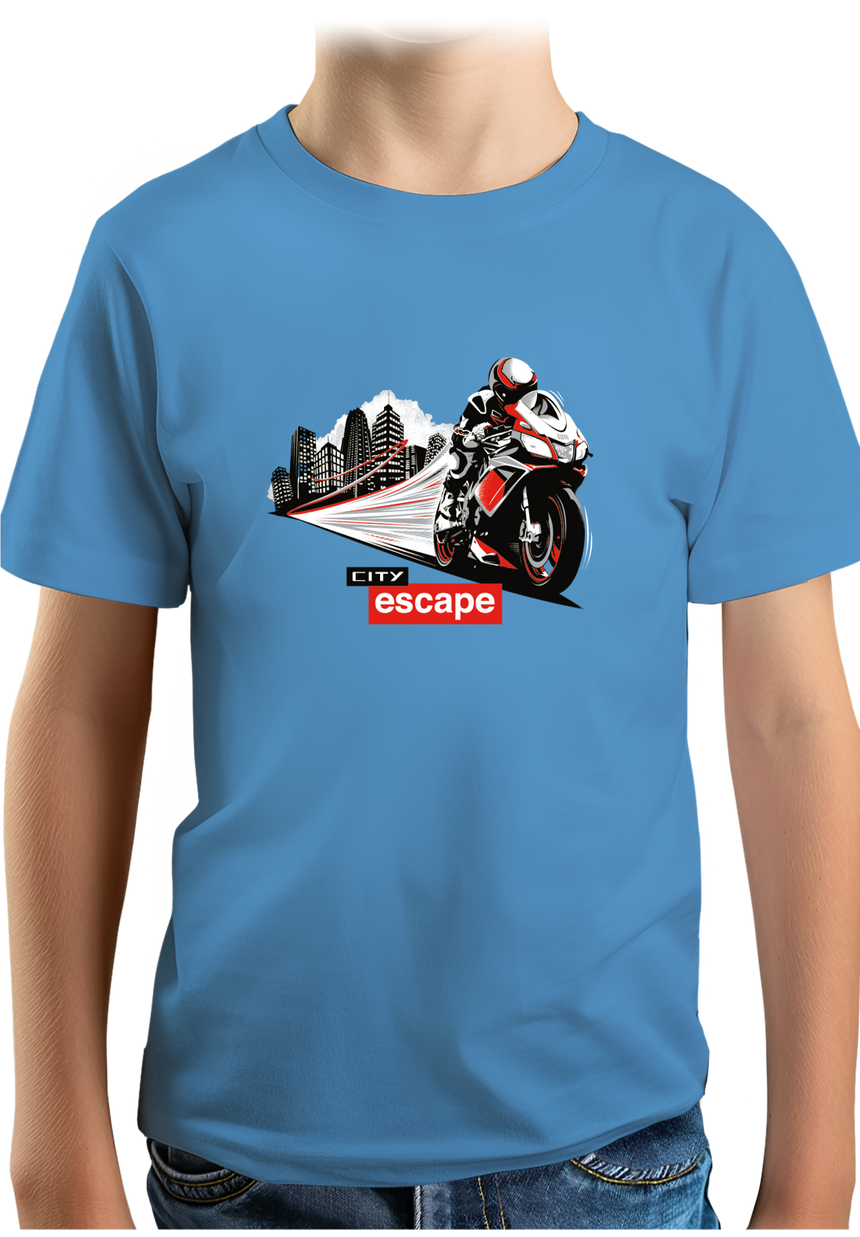 T-Shirt Garçon Milan city escape en moto