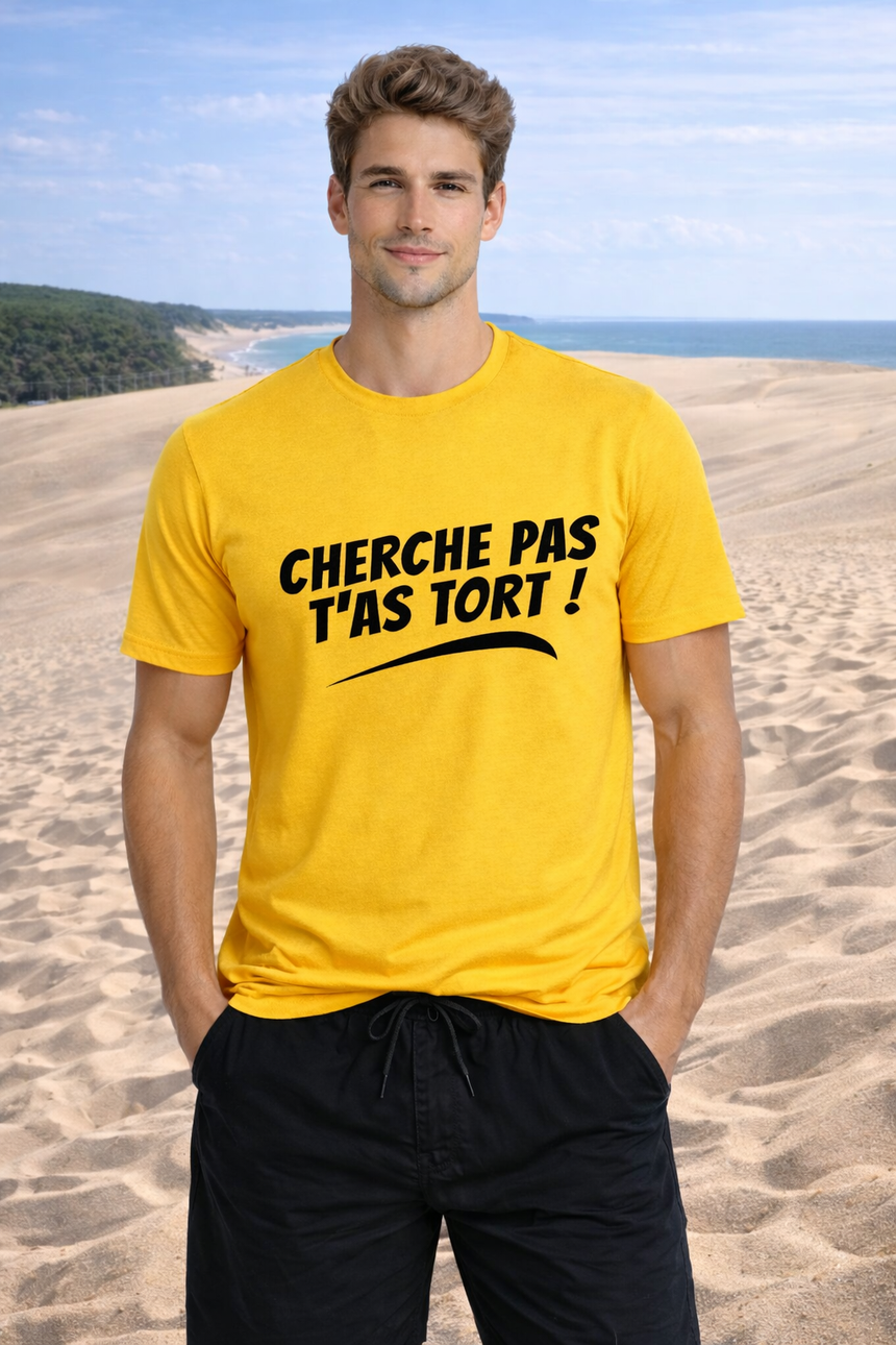 T-Shirt Homme Cherche pas t'as tort