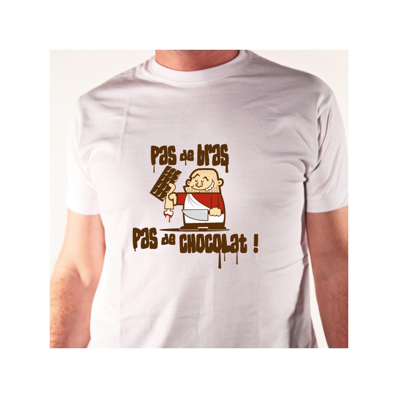 T-Shirt Col V Adulte yonacrea Pas de Bras Pas de Chocolat 