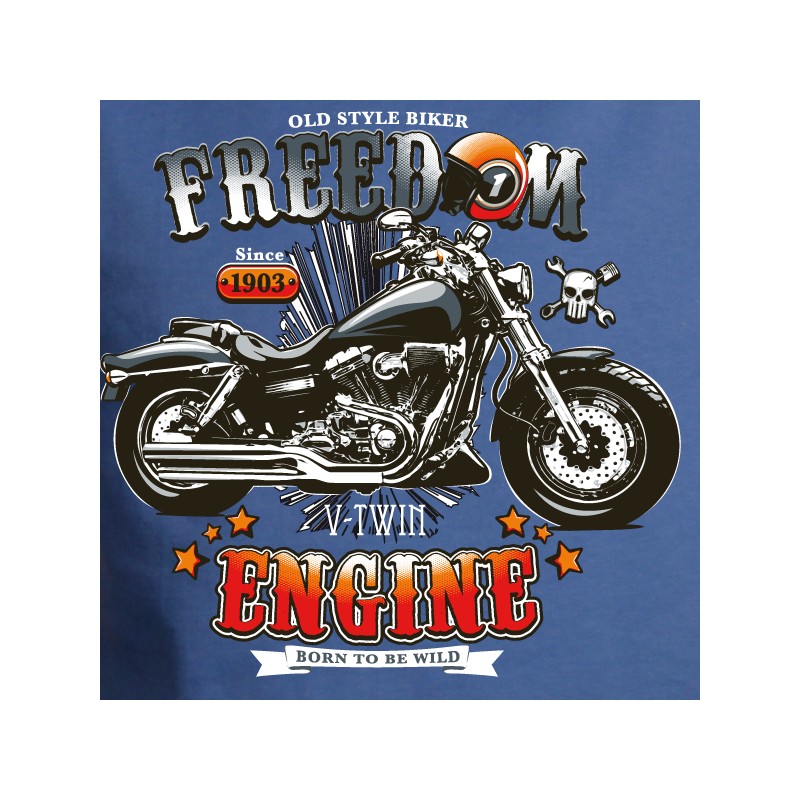 t shirt motard - moto freedom engine