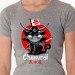t-shirt animaux chat Chamuraï