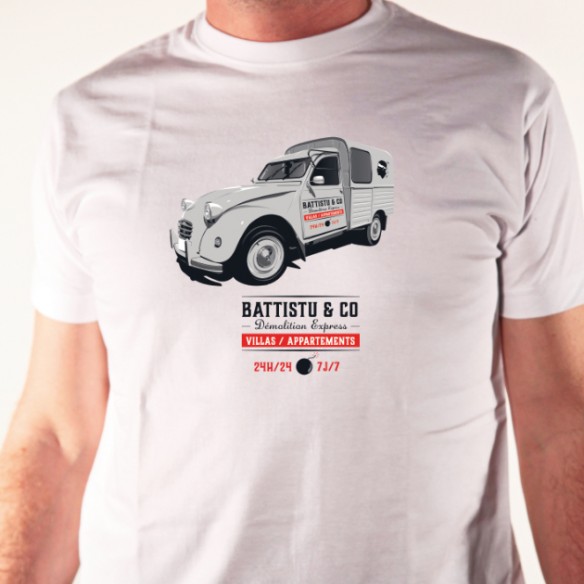 T-shirt noir homme - voiture 2CV