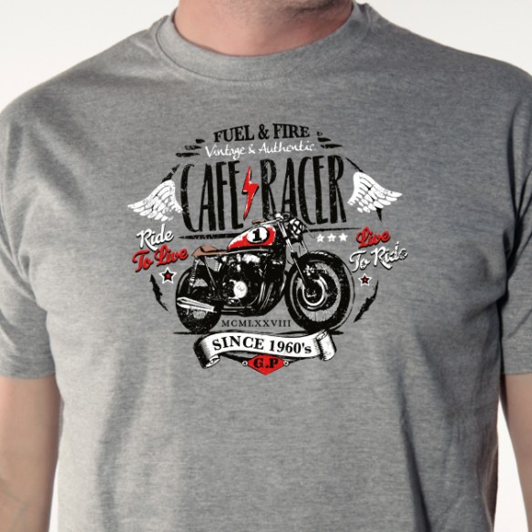 T shirt motard - Cafe rider - Avomarks