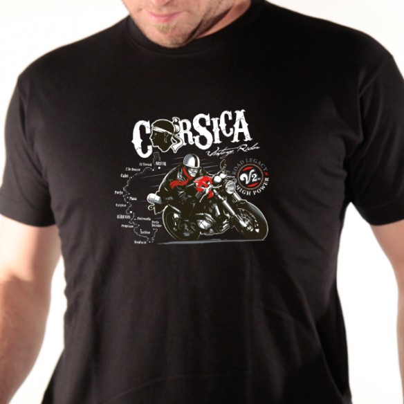 T shirt motard - Corsica vintage 2 - Avomarks