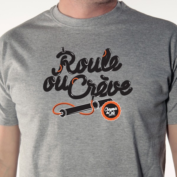 t-shirt velo Roule ou crève