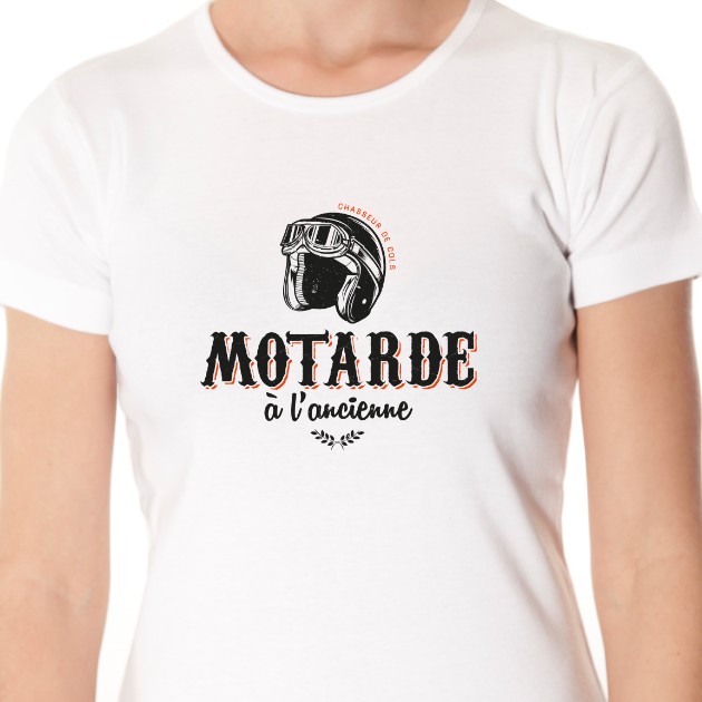 t-shirt Motarde à l'ancienne