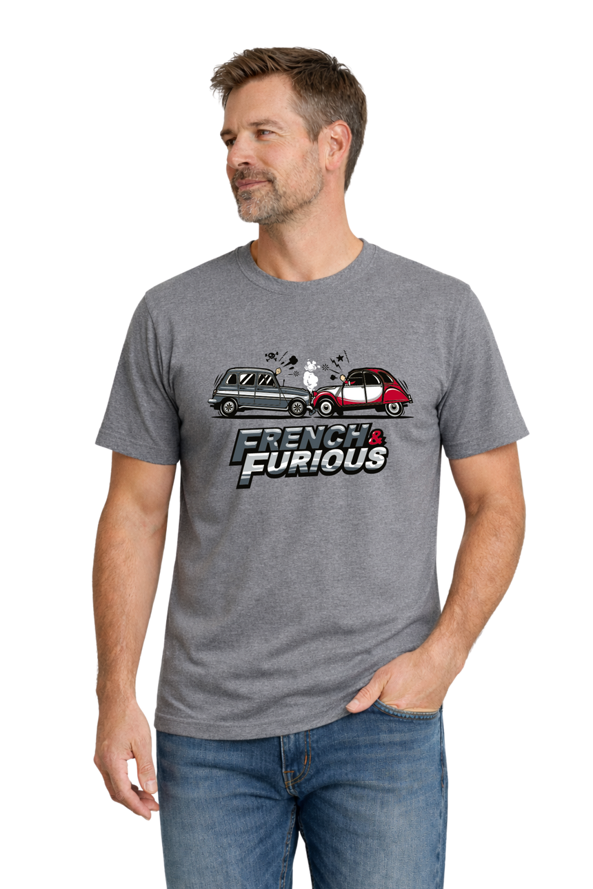 T-Shirt Homme French & Furious voiture 4L contre 2CV