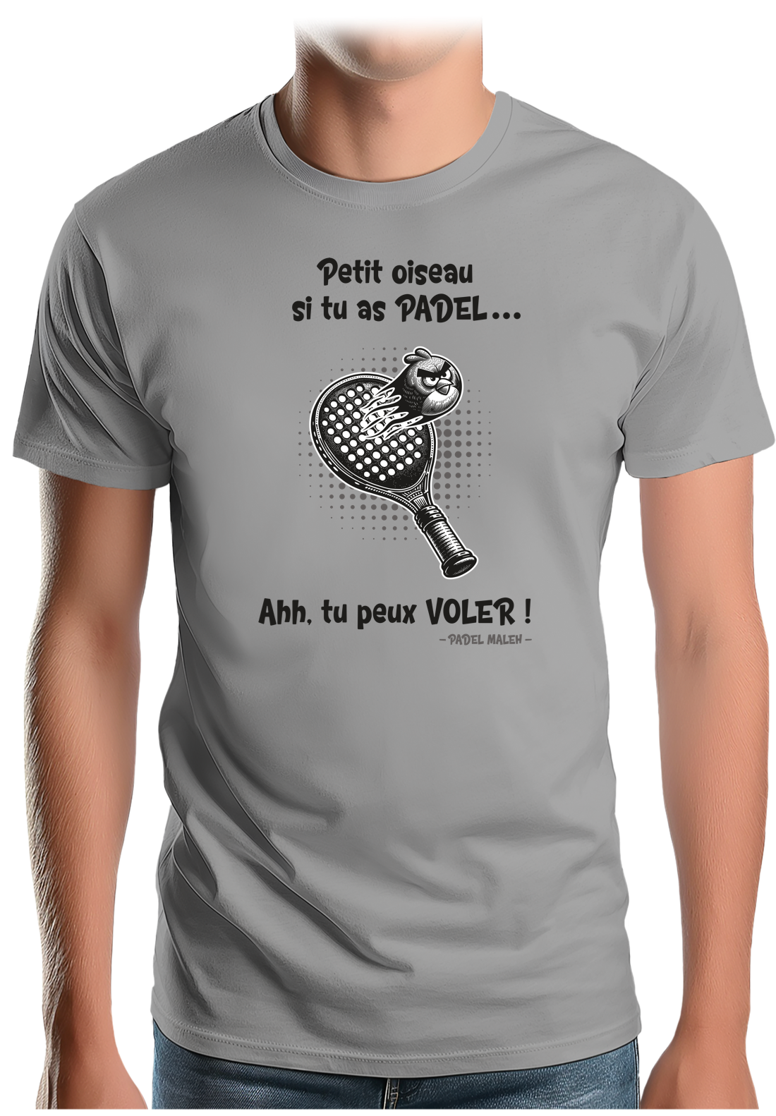 T-Shirt Homme Padel avec oiseau énervé