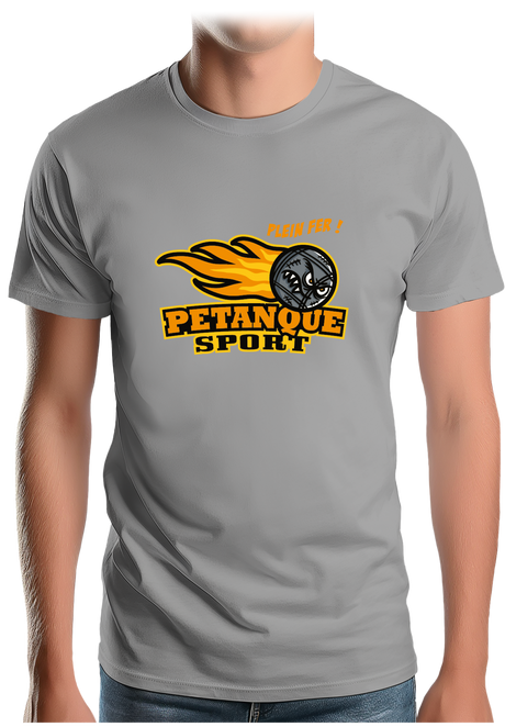 T-Shirt Homme Une pétanque sport plein fer