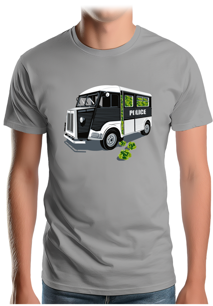 T-Shirt Homme Voiture de Police, Panier à Salade
