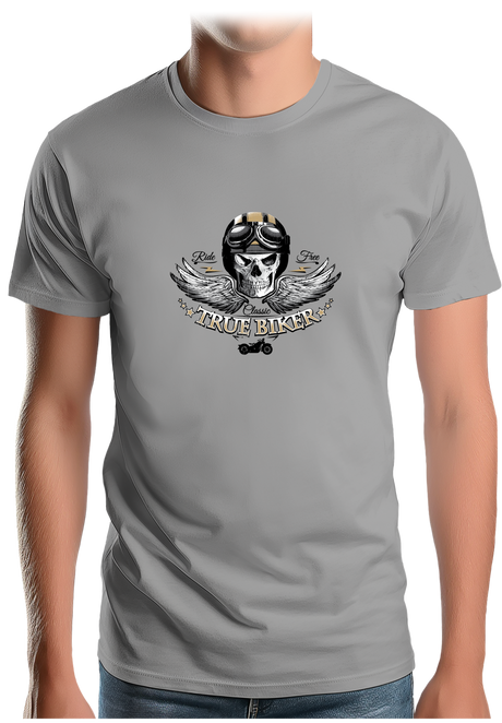 T-Shirt Homme True biker tête de mort