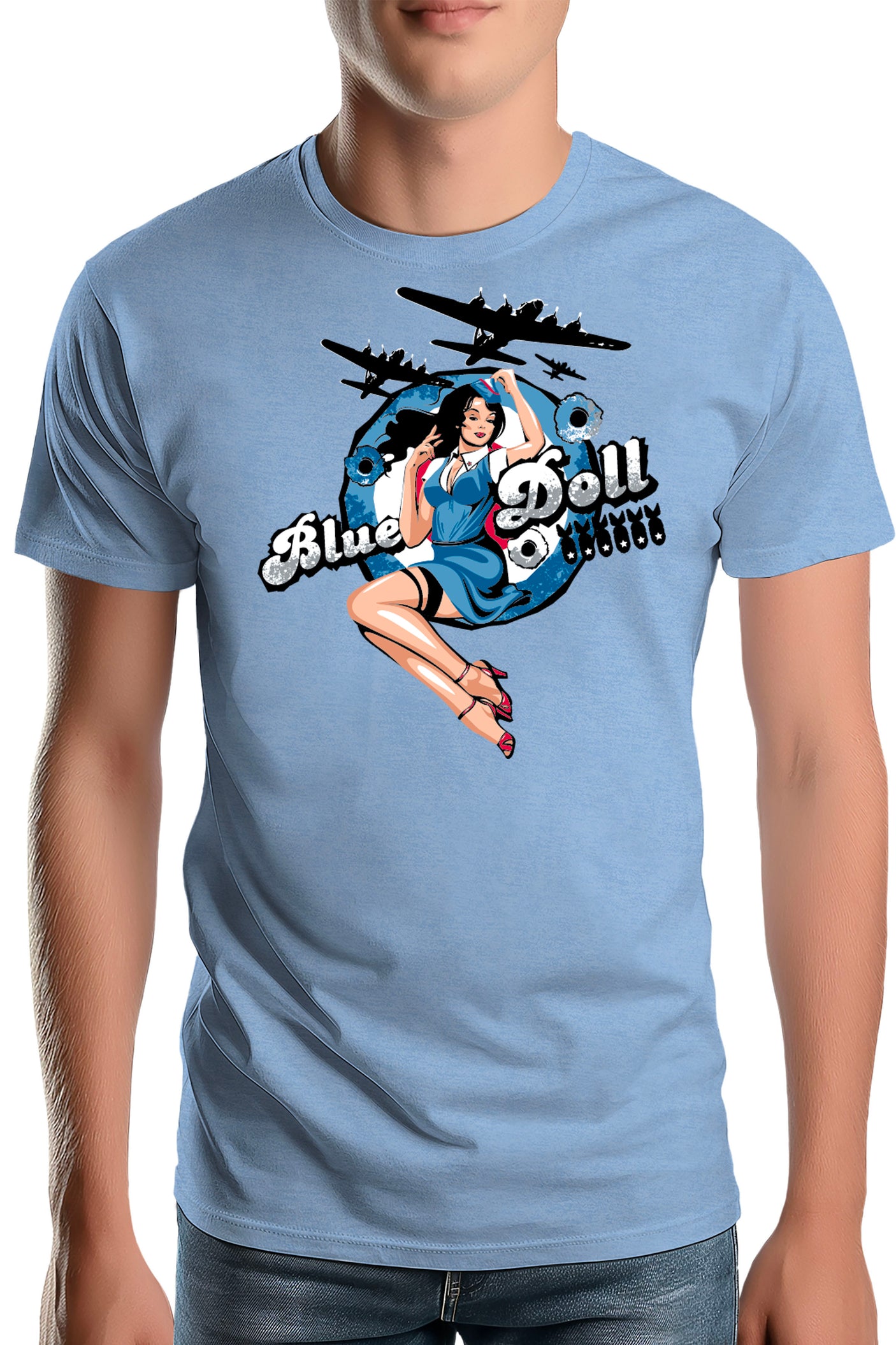 Tee-Shirt Homme Pin Up Avec Avion