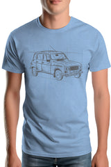 T-Shirt Homme La 4L en crayonné dessin technique