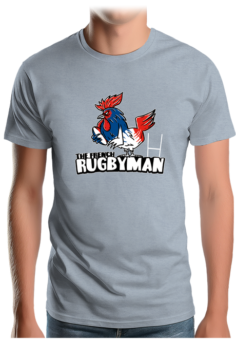 T-Shirt Homme Coq bleu blanc rouge du rugby français