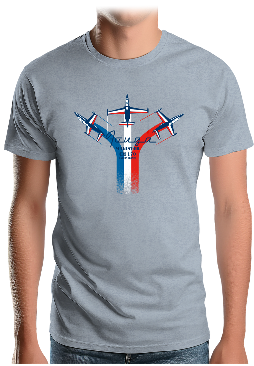 T-Shirt Homme Avion Fouga de France en formation