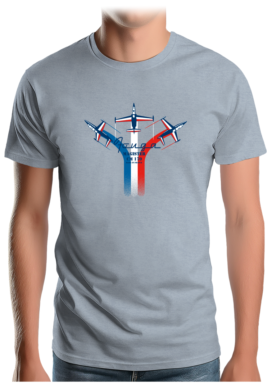 T-Shirt Homme Avion Fouga de France en formation