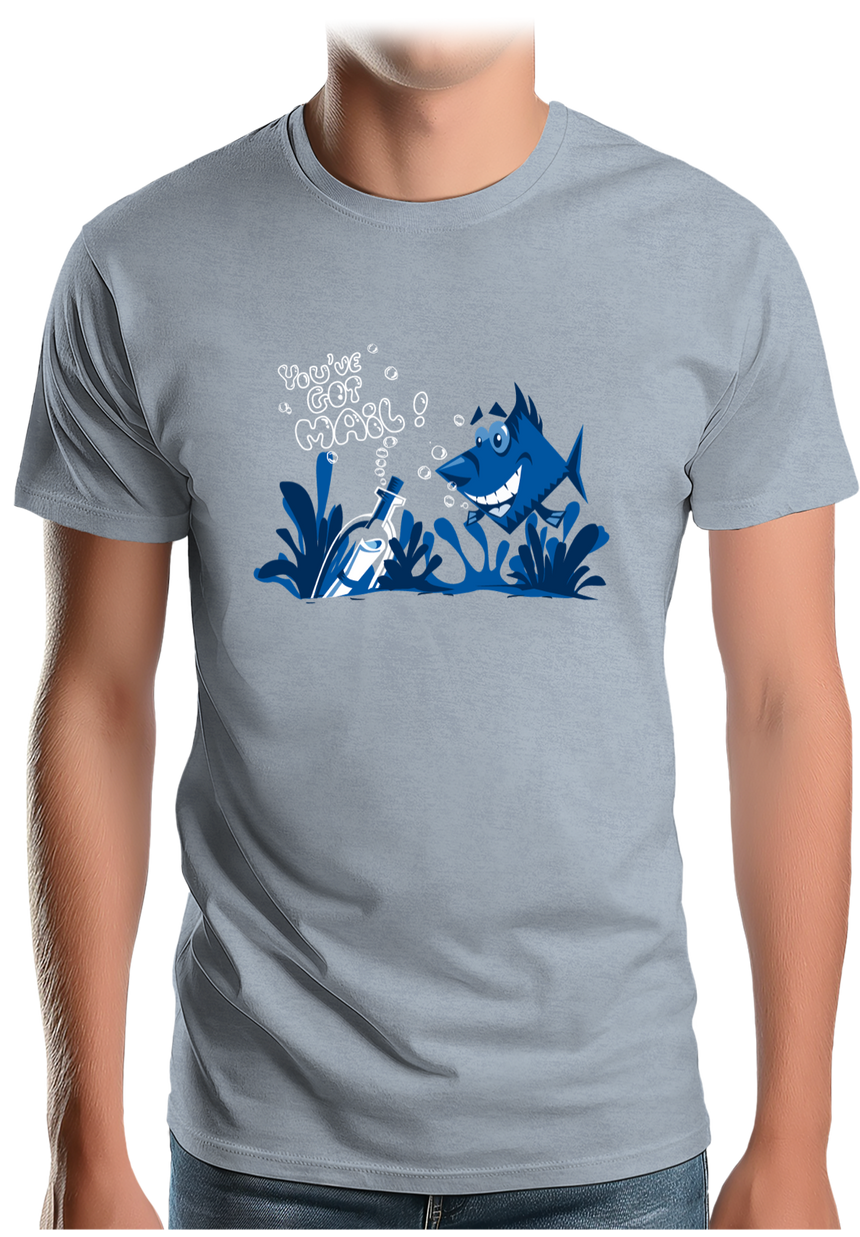 T-Shirt Homme Bouteille à la mer poisson