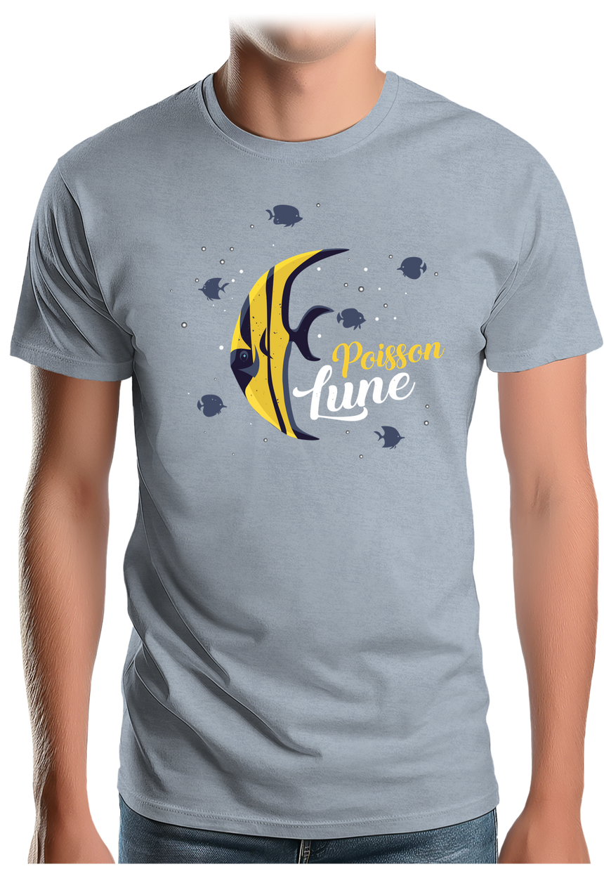 T-Shirt Homme Poisson lune avec strass
