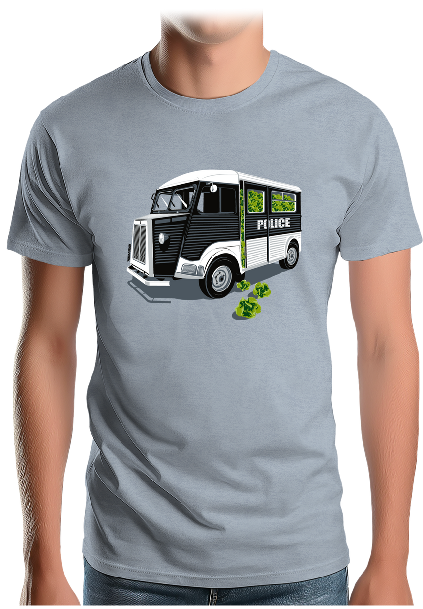 T-Shirt Homme Voiture de Police, Panier à Salade