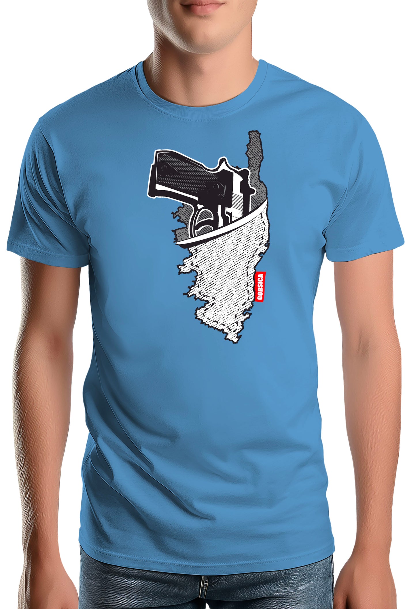 T-Shirt Homme Holster carte de la corse