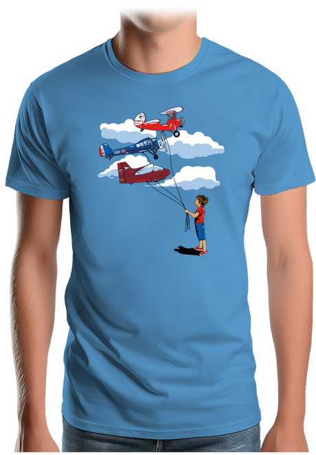 T-Shirt Homme Enfant Avec 3 ballons Avion