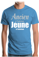 T-Shirt Homme Ancien à l'extérieur et jeune à l'intérieur