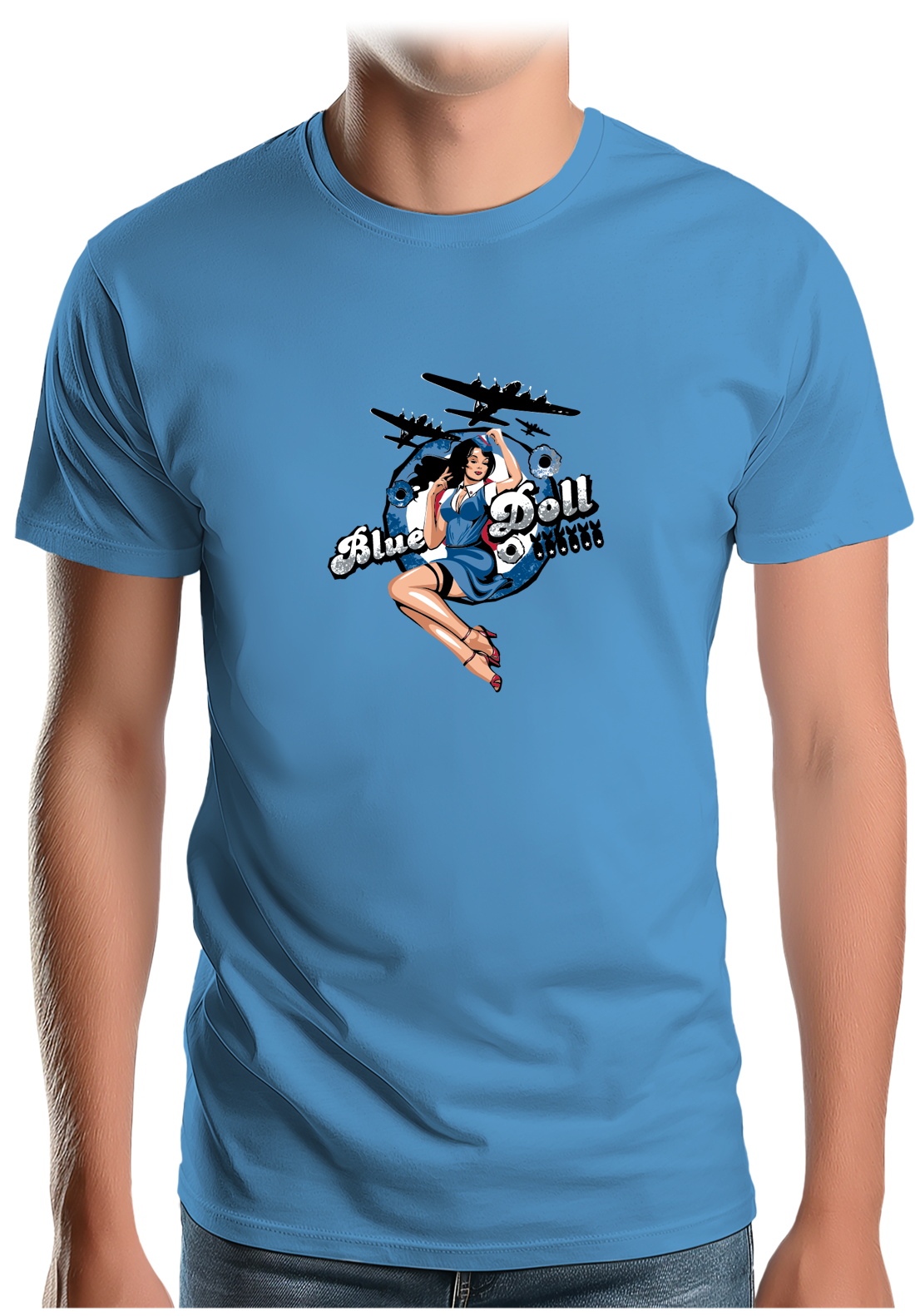 T-Shirt Homme Pin Up Avec Avion