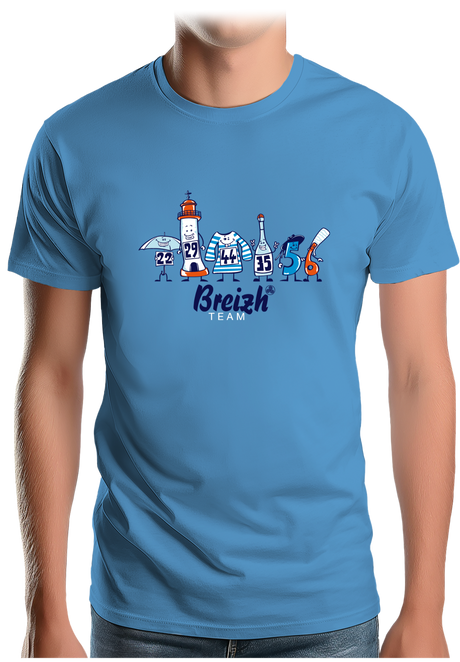 T-Shirt Homme Breizh team, les départements de Bretagne