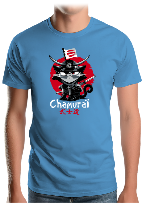 T-Shirt Homme Chat en samouraï