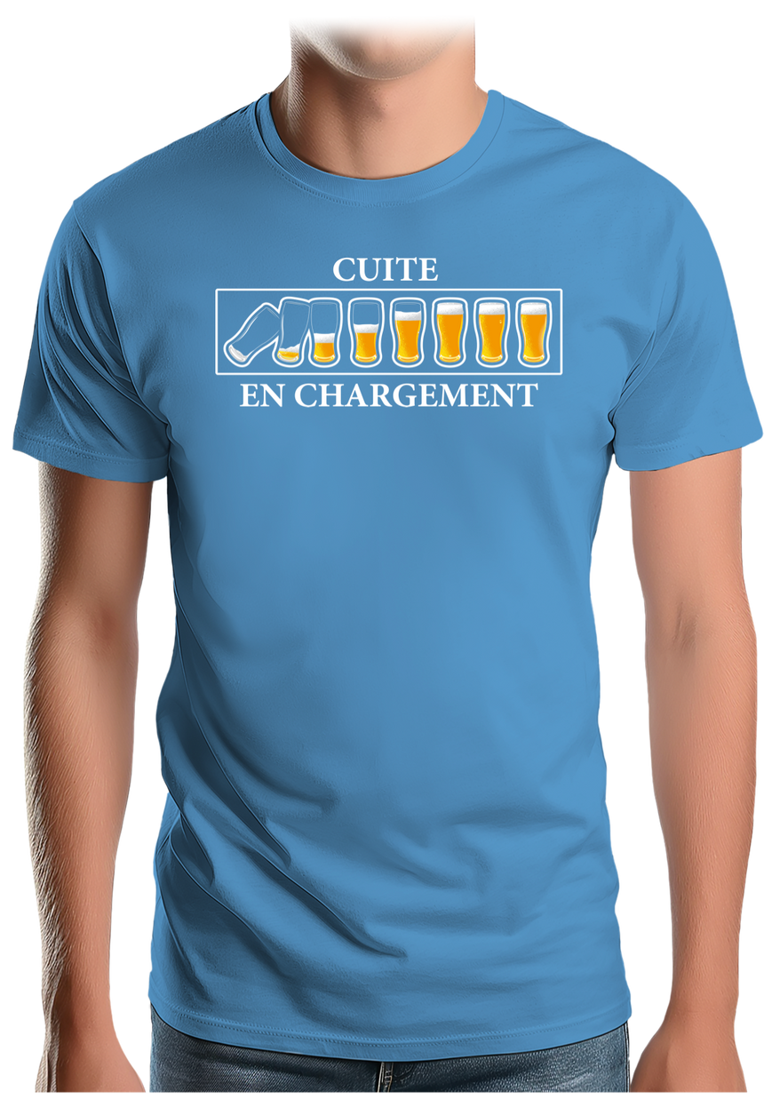 T-Shirt Homme Alcool, Cuite en chargement avec de la bière
