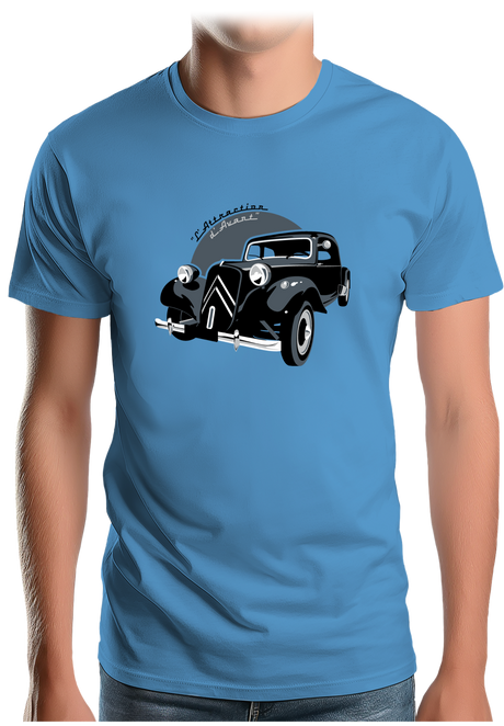 T-Shirt Homme Voiture La Traction, l'attraction d'avant