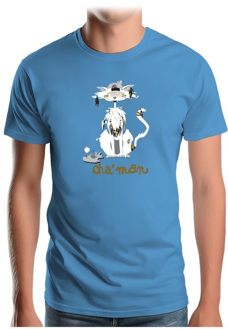T-Shirt Homme Cha'man, le chat peace and love