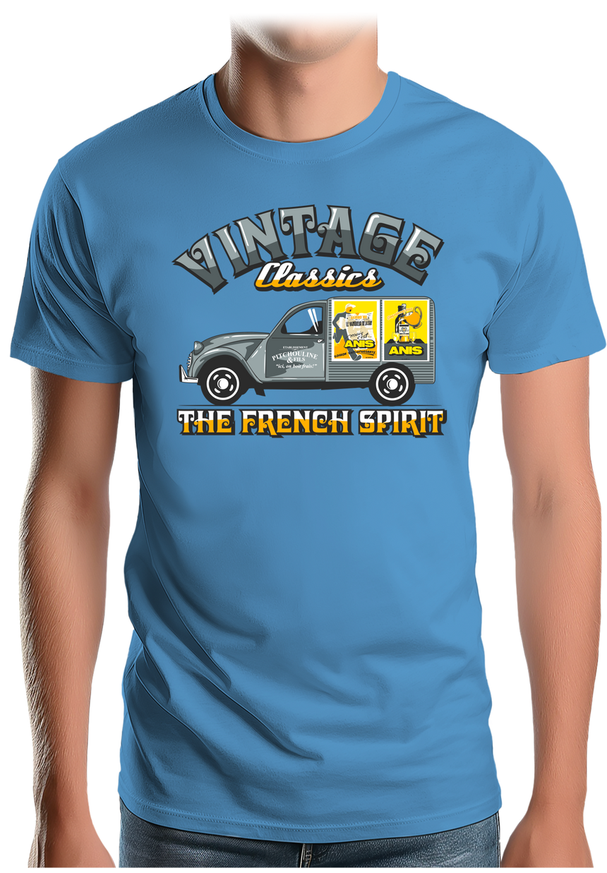 T-Shirt Homme Voiture 2CV french spirit pastis