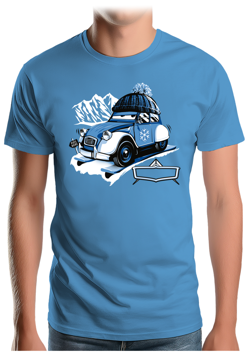 T-Shirt Homme 2 cv sur la route du ski