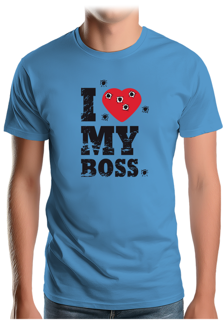 T-Shirt Homme I Love My Boss cible de tire