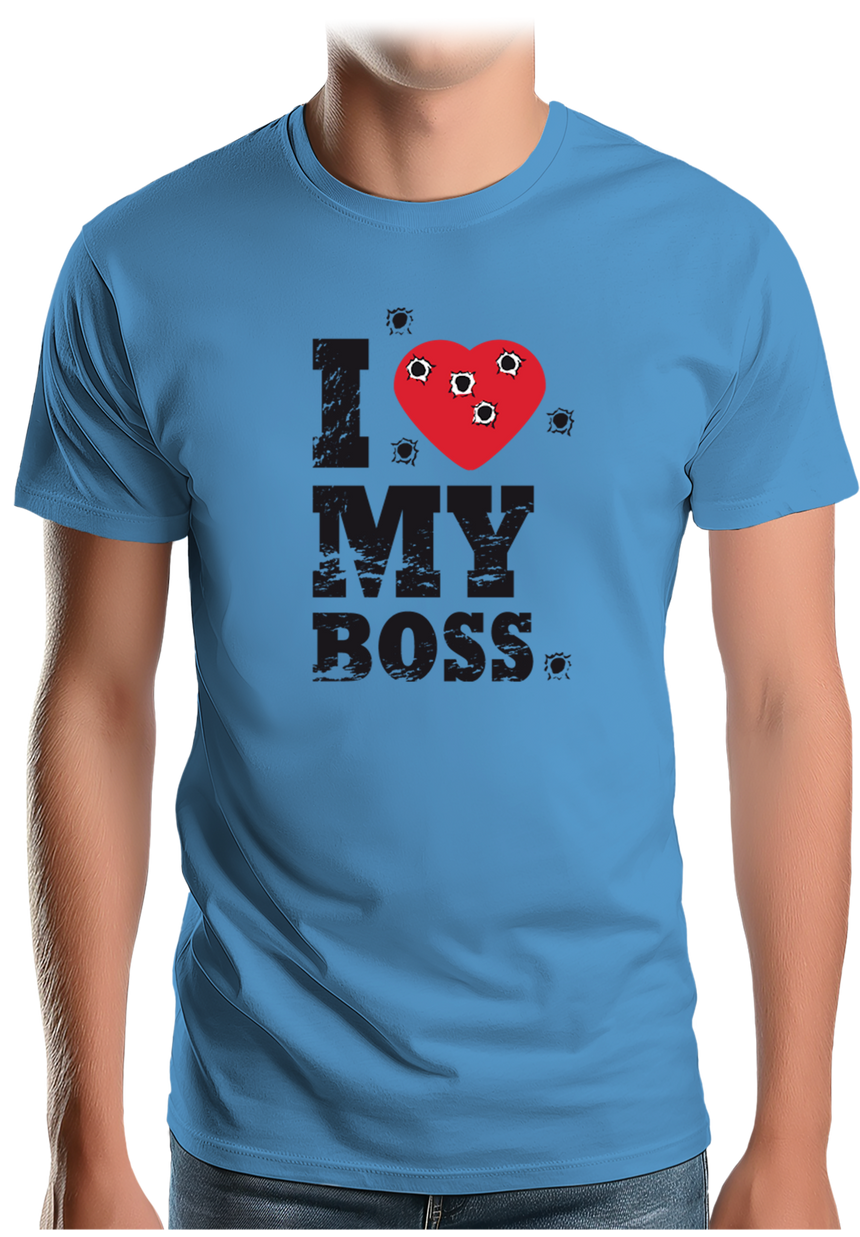 T-Shirt Homme I Love My Boss cible de tire