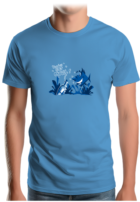 T-Shirt Homme Bouteille à la mer poisson