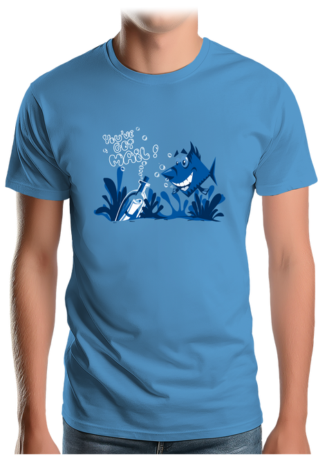 T-Shirt Homme Bouteille à la mer poisson