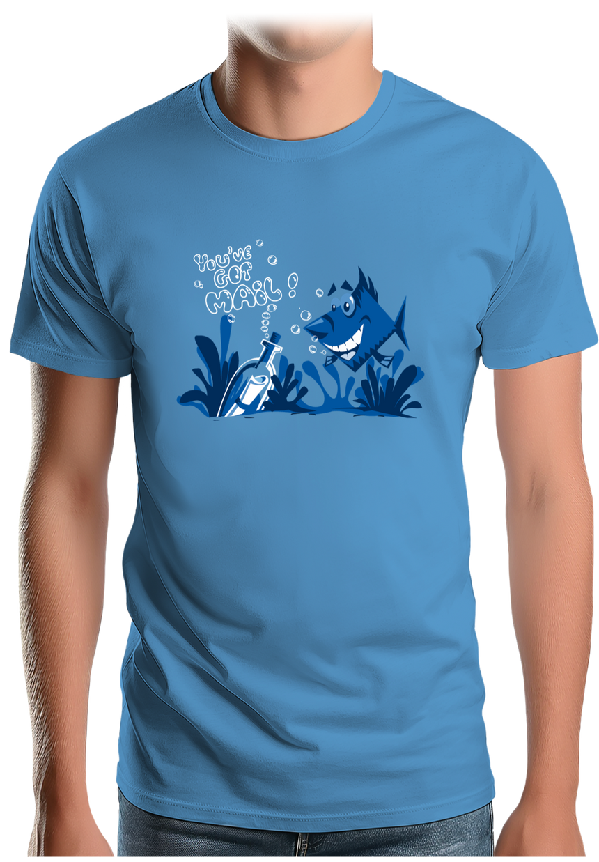 T-Shirt Homme Bouteille à la mer poisson